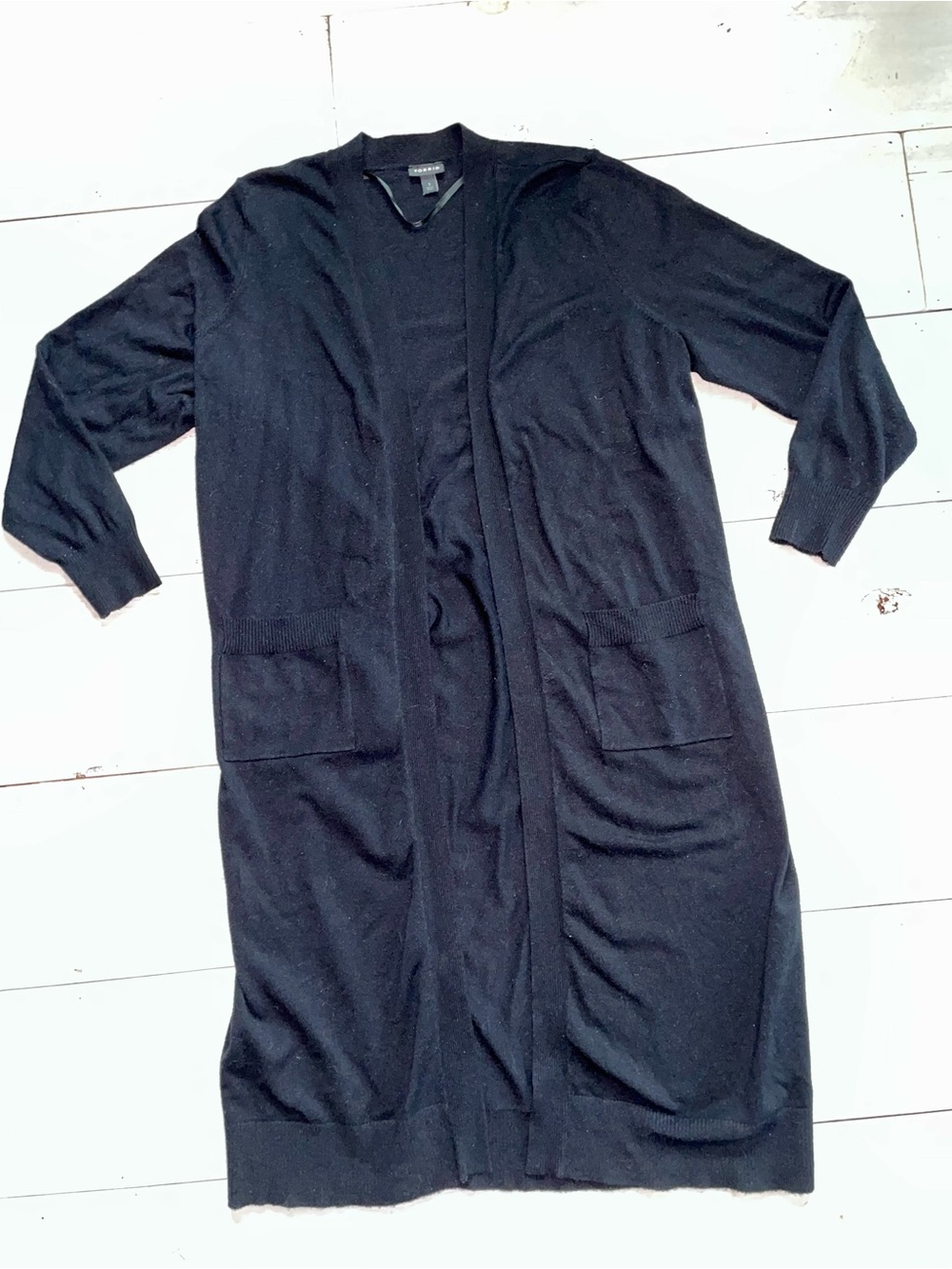 Torrid Women’s Black Long Cardigan Sweater Size 1 (equivalent 1X) Lightweight